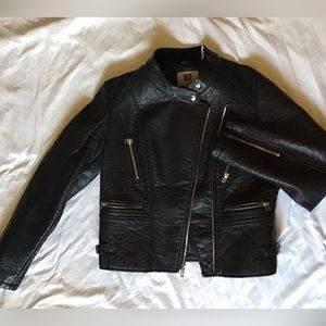 Laundry by design FAUX leather and velvet moto jacket